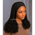 Curly Headband Single Box Braids Wig, Lightweight african weave wig