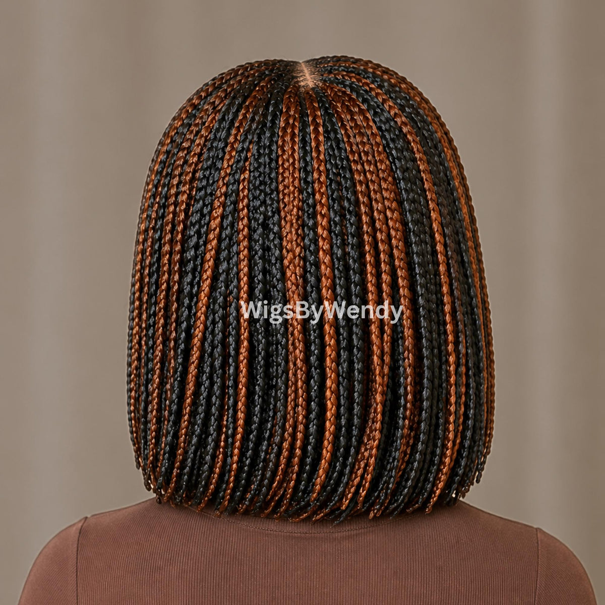 Short Bob Braids Wig, Human Hair Lace Closure Lightweight Wig