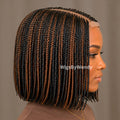 Short Bob Braids Wig, Human Hair Lace Closure Lightweight Wig