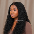Curly Lace Closure Single Box Braids Wig, Lightweight african weave wig