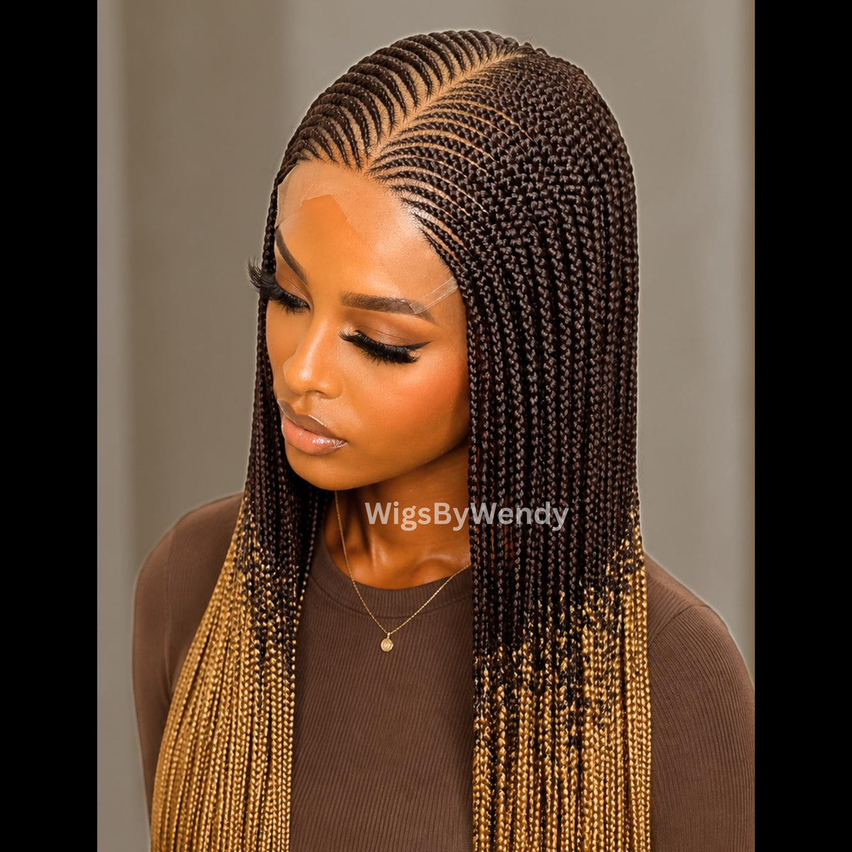 V-Part Lace Frontal Conrow Wig, Long Lightweight African Braids Wig