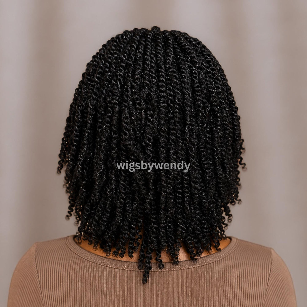 Short Bob Spring Twist Braids Wig, Passion Curls Lace Closure Lightweight Wig