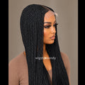 Middle Part Lace Frontal Conrow Twist Wig, Long Lightweight African Braids Wig
