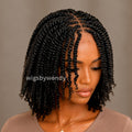 Short Bob Spring Twist Braids Wig, Passion Curls Lace Closure Lightweight Wig