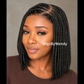 14-Inch Braided Bob Wig, Lightweight Lace Closure Side Part Box Braids