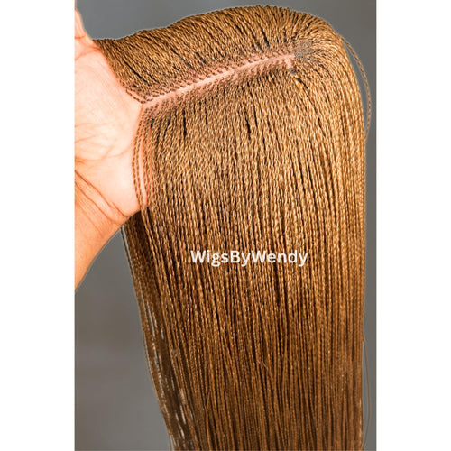 30inch Nano Twist Braided Wig, Centre-part Light-weight Single Braids Wig
