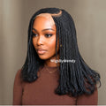 14-Inch Braided Bob Wig, Lightweight Lace Closure Conrow, Side Part Box Braids