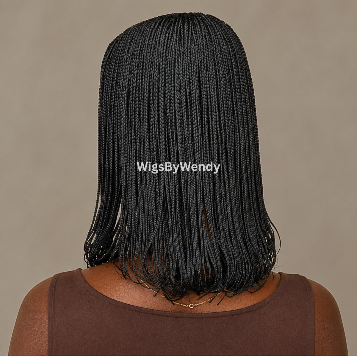 14-Inch Braided Bob Wig, Lightweight Lace Closure Conrow, Side Part Box Braids