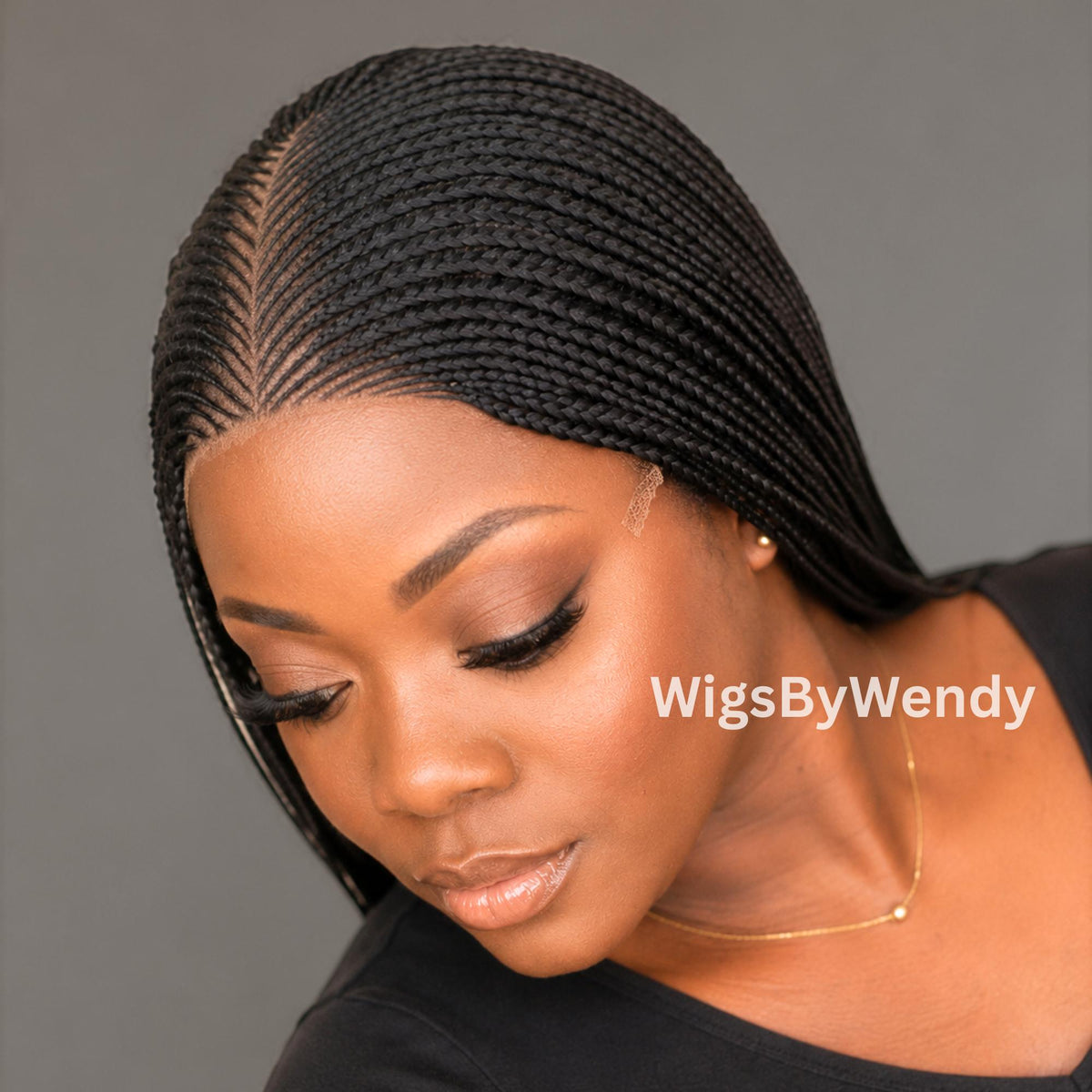 V-Part Lace Frontal Conrow Wig, Long Lightweight African Braids Wig