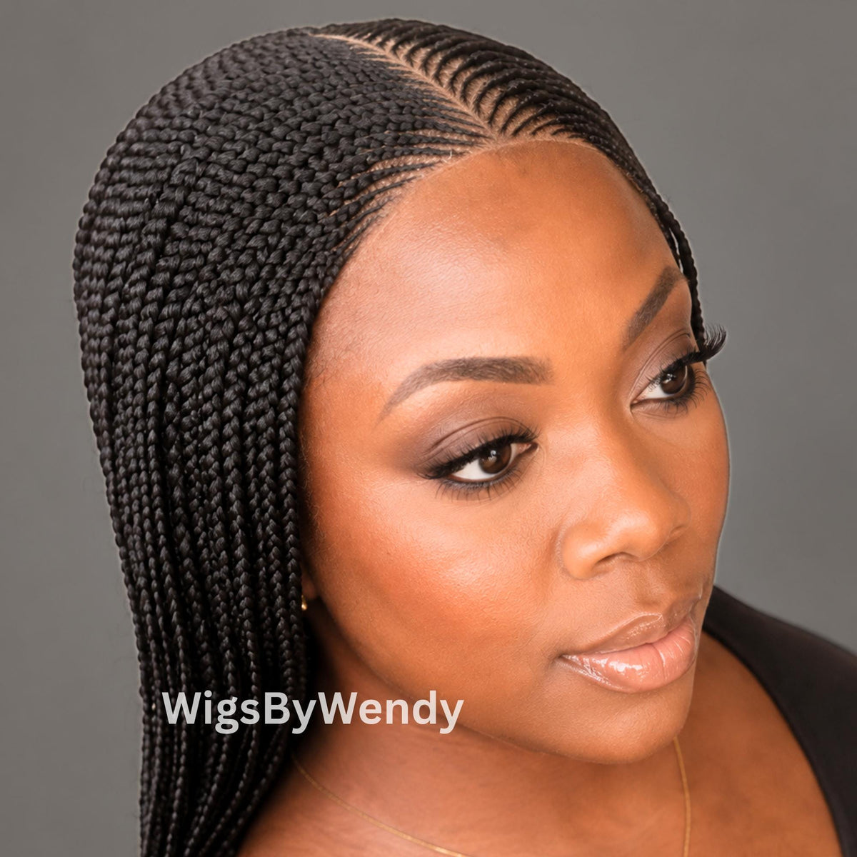 V-Part Lace Frontal Conrow Wig, Long Lightweight African Braids Wig