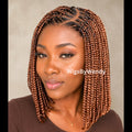 14-Inch Braided Bob Wig, Lightweight Lace Closure Side Part Box Braids