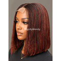 Black Micro Twist Braided Wig, Centre-part Light-weight Single Braids Wig