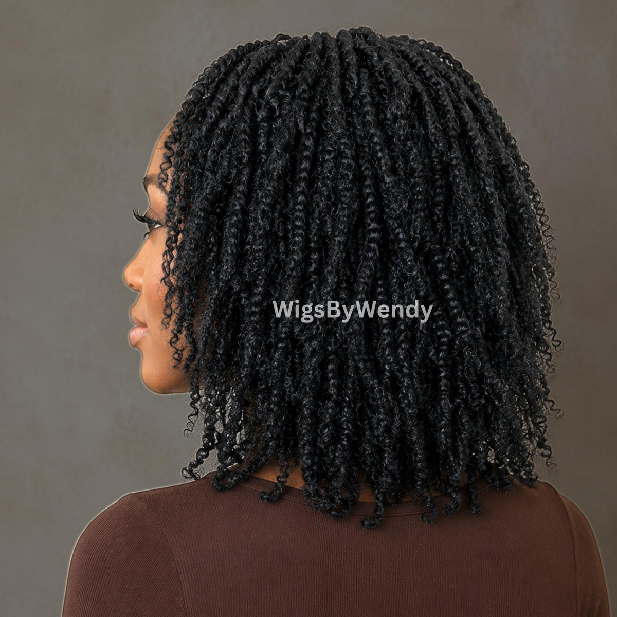 Short Bob Spring Twist Braids Wig, Passion Curls Lace Closure Lightweight Wig