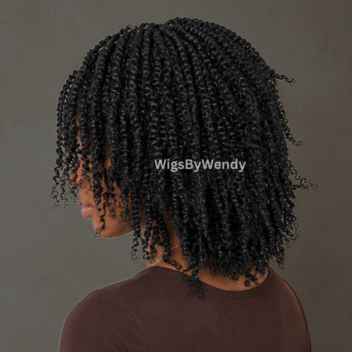 Short Bob Spring Twist Braids Wig, Passion Curls Lace Closure Lightweight Wig