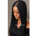 Middle Part Long Fulani Conrow Braids Wig