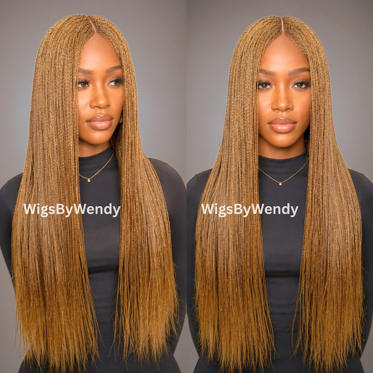 30inch Nano Twist Braided Wig, Centre-part Light-weight Single Braids Wig