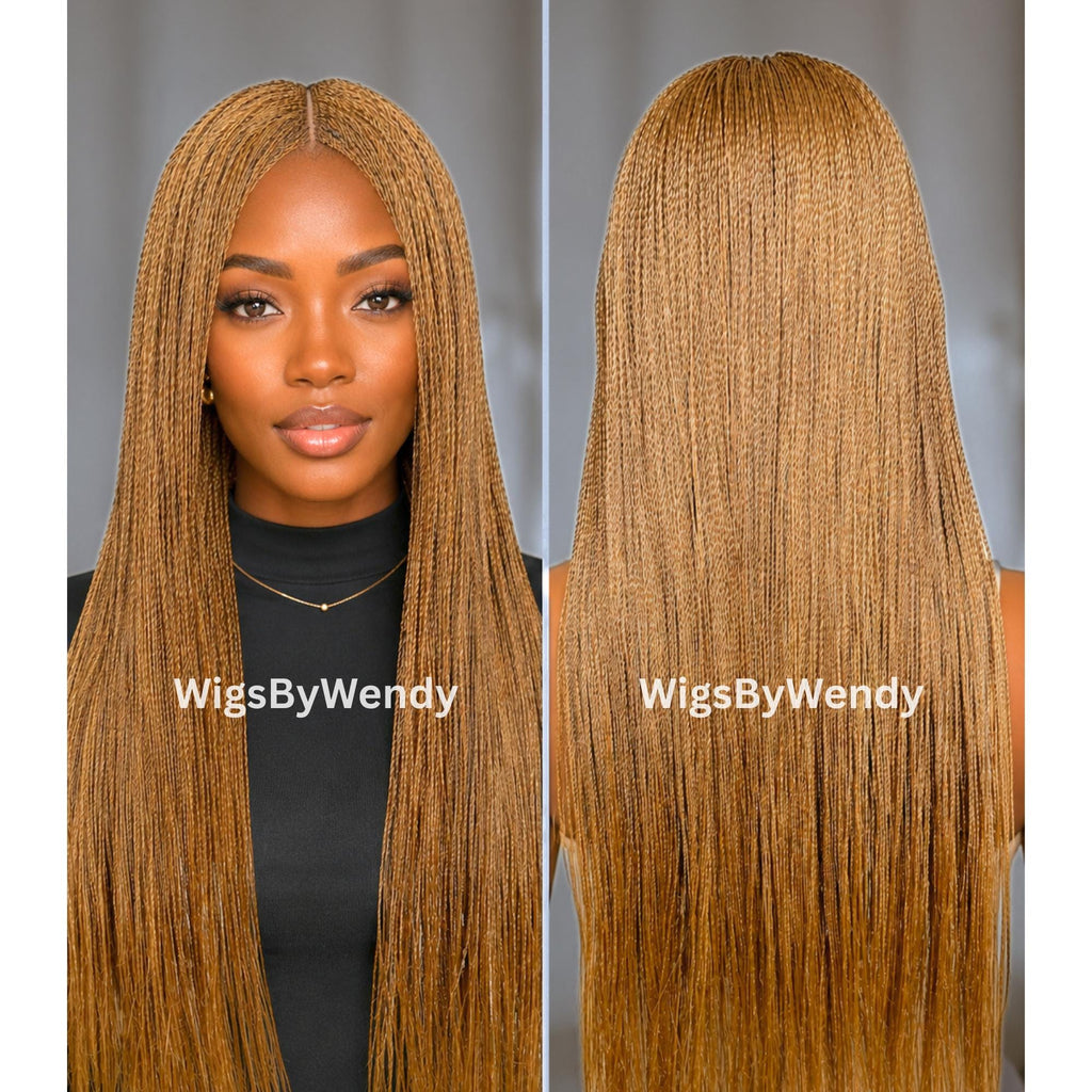 30inch Nano Twist Braided Wig, Centre-part Light-weight Single Braids Wig