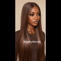28inch Nano Twist Braided Wig, Light Brown Centre-part Light-weight Single Braids Wig