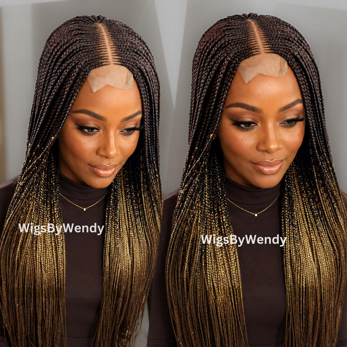 30inches Middle Part Long Fulani Conrow Braids Wig