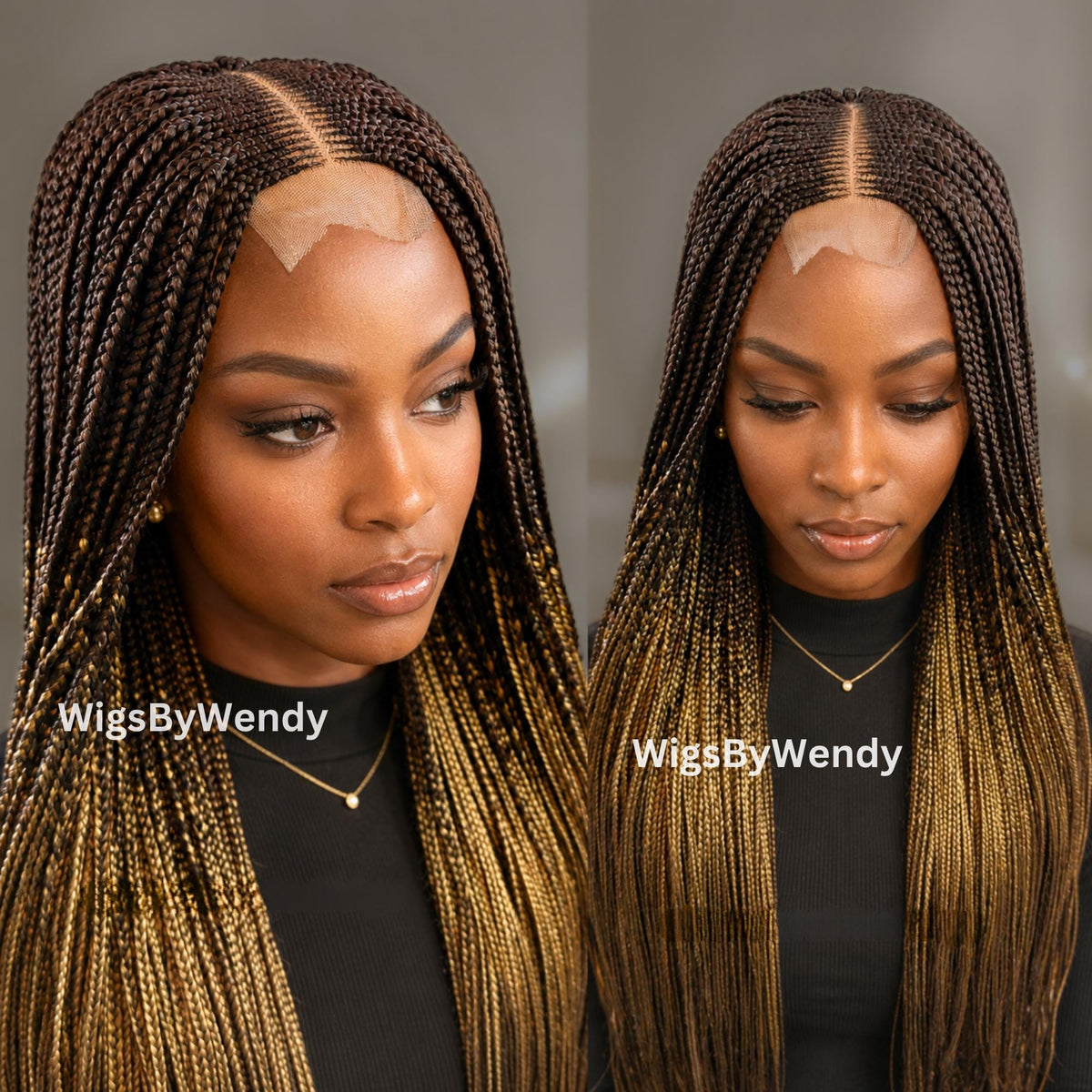 30inches Middle Part Long Fulani Conrow Braids Wig