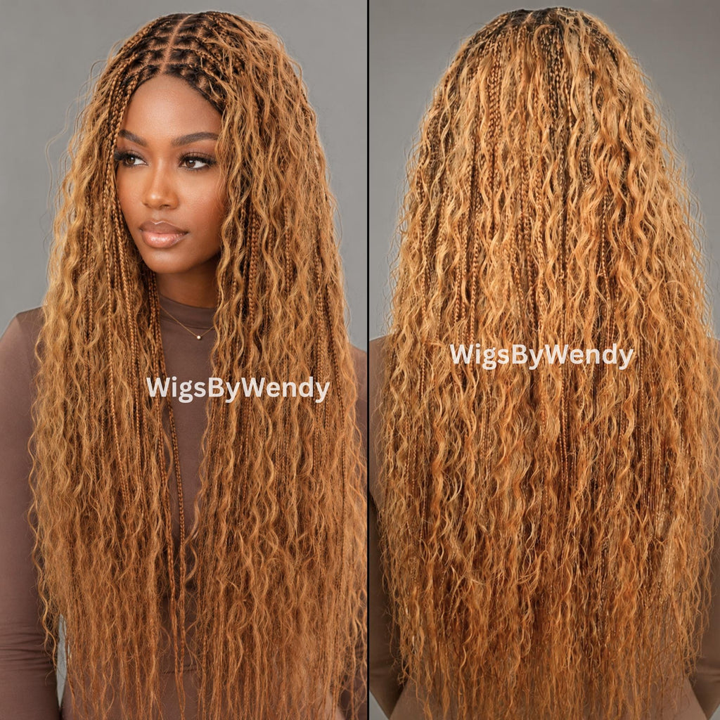 30inches Knotless Boho Box Braids Wig For Black Women