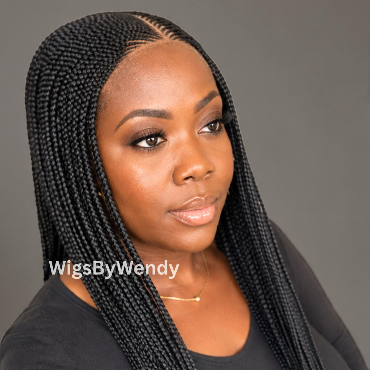 V-Part Lace Frontal Conrow Wig, Long Lightweight African Braids Wig