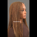 Gold Micro Twist Braided Wig, Long Centre-part Light-weight Single Braids Wig