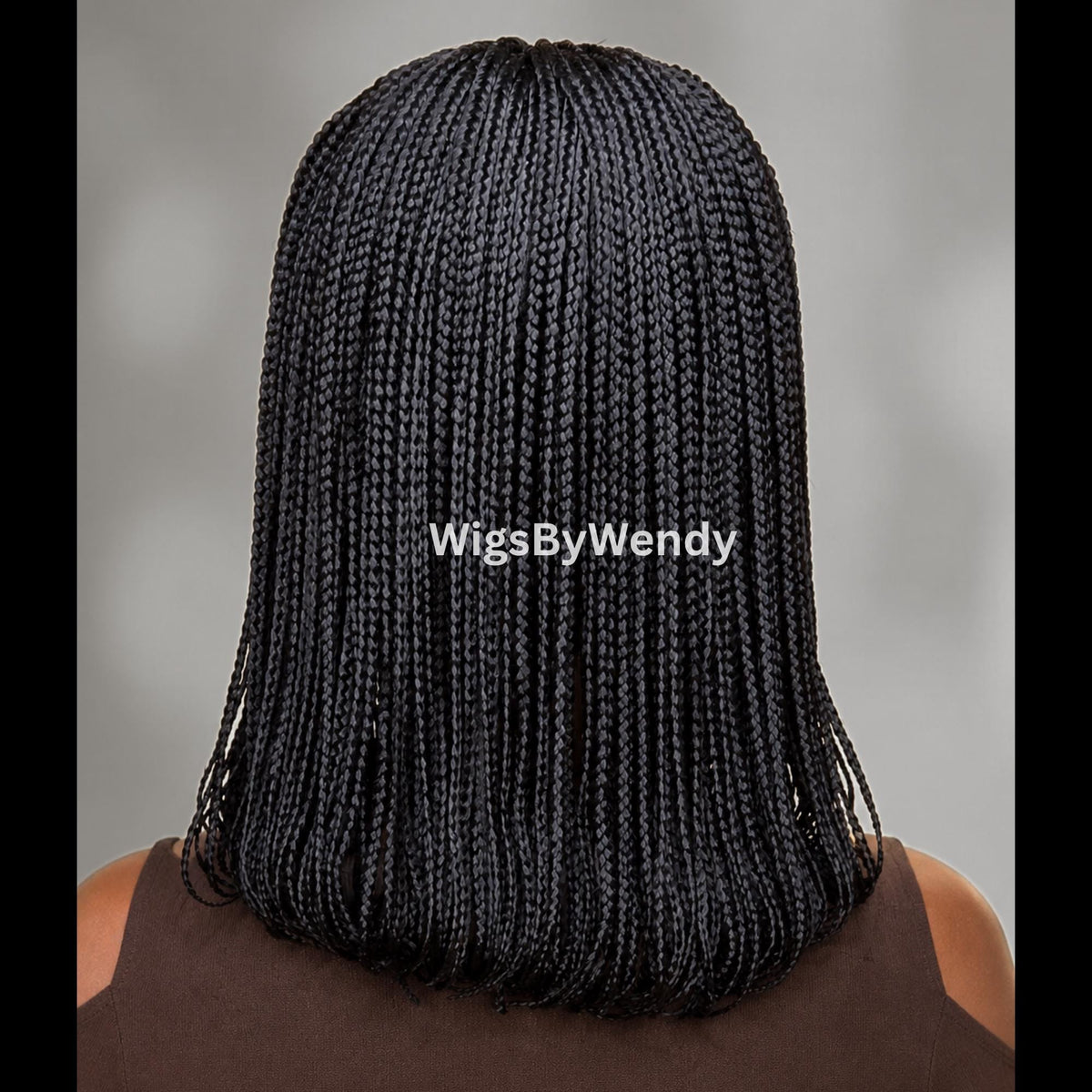 14-Inch Black Red raided Bob Wig, Lightweight Lace Closure Conrow, Side Part Box Braids