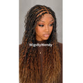 35inches Black brown Gold Ombre Knotless Boho Box Braids Wig For Black Women
