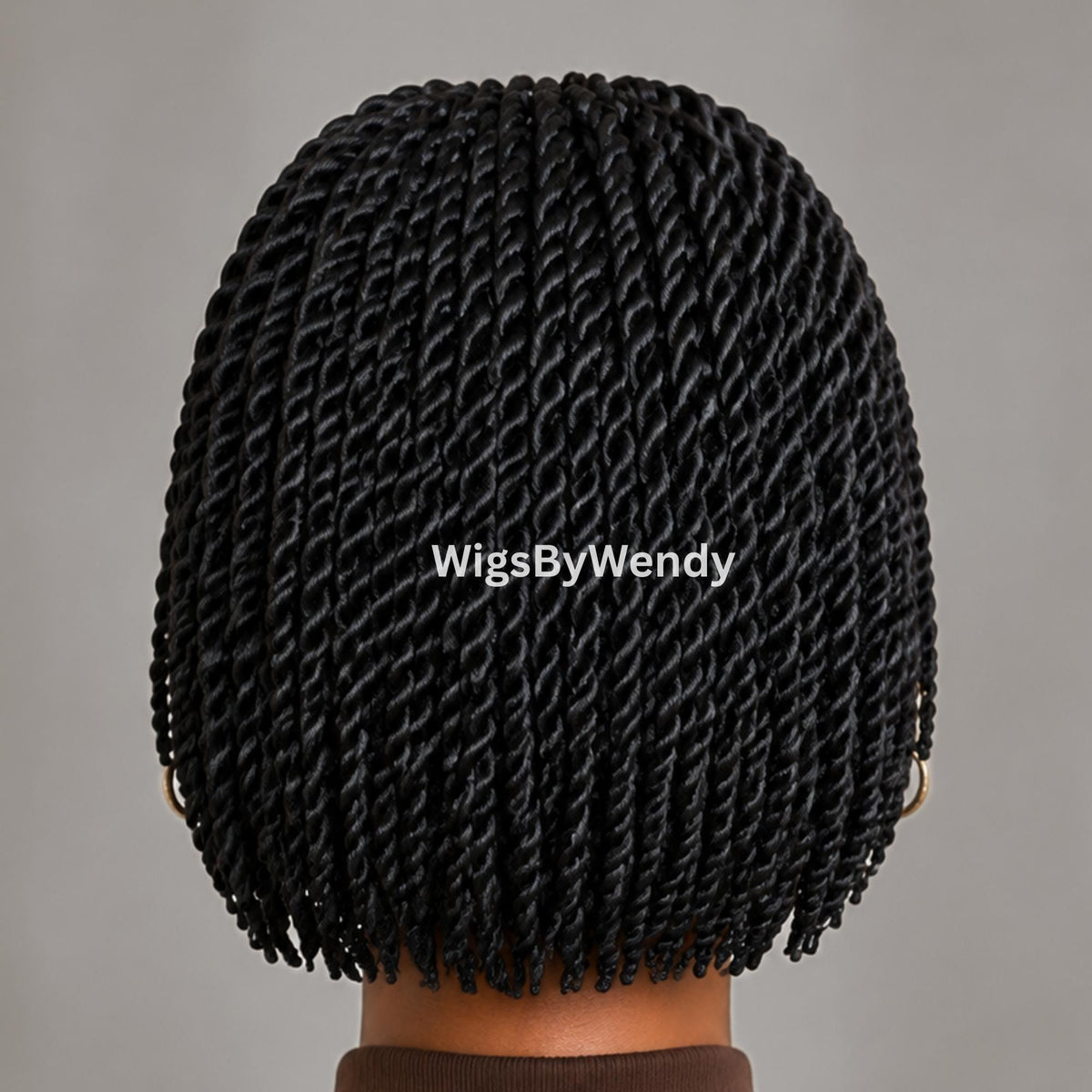 Black Short Twist Bob Braids Wig